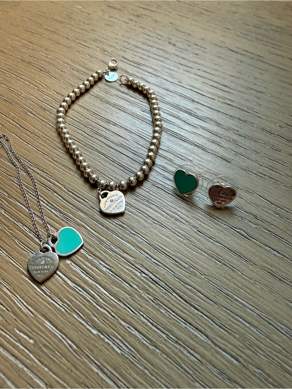 Tiffany & Co. Tiffany Blue with Diamond Heart Necklace, Bracelet, and Earrings - Picture 4 of 16